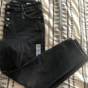 High Waisted Gray Straight Jeans